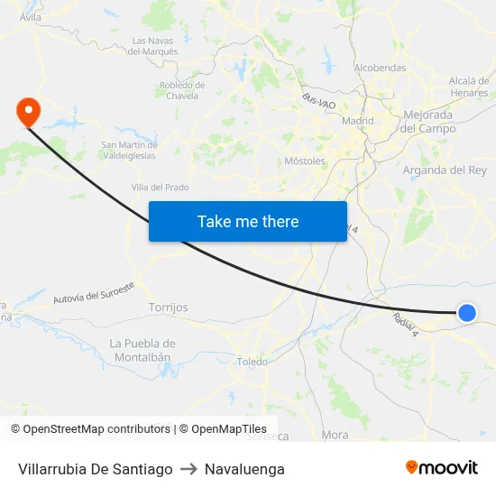 Villarrubia De Santiago to Navaluenga map