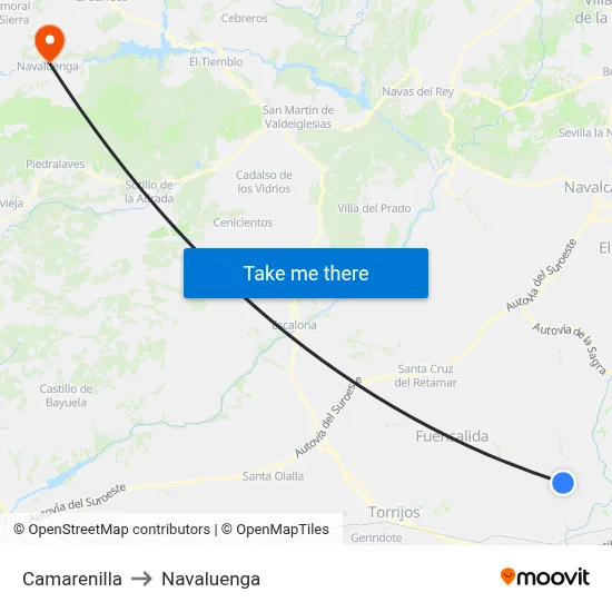 Camarenilla to Navaluenga map