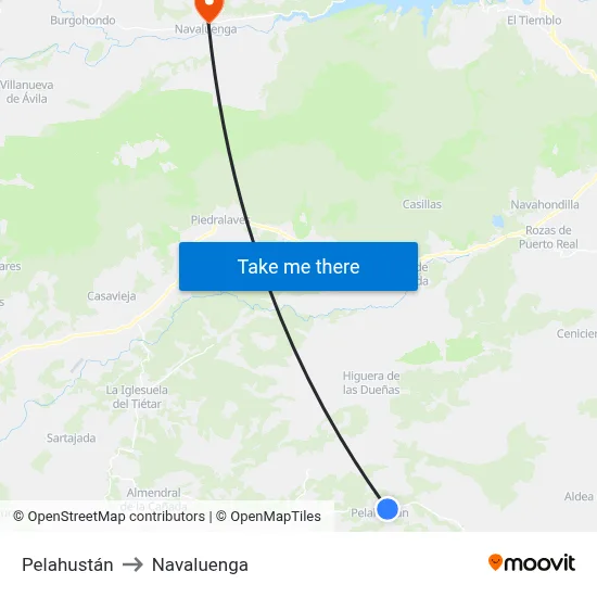 Pelahustán to Navaluenga map