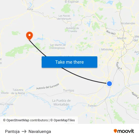 Pantoja to Navaluenga map