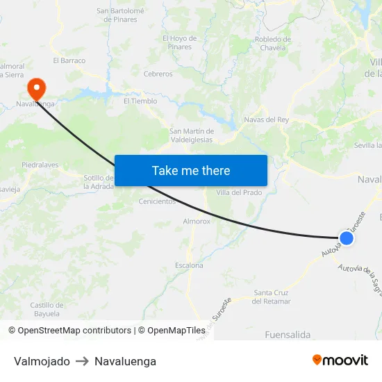 Valmojado to Navaluenga map
