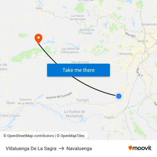 Villaluenga De La Sagra to Navaluenga map