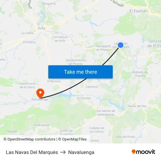 Las Navas Del Marqués to Navaluenga map