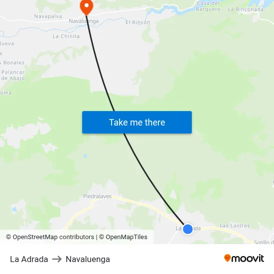 La Adrada to Navaluenga map