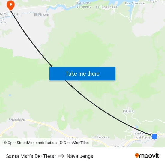 Santa María Del Tiétar to Navaluenga map