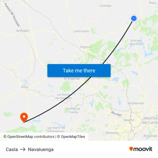 Casla to Navaluenga map