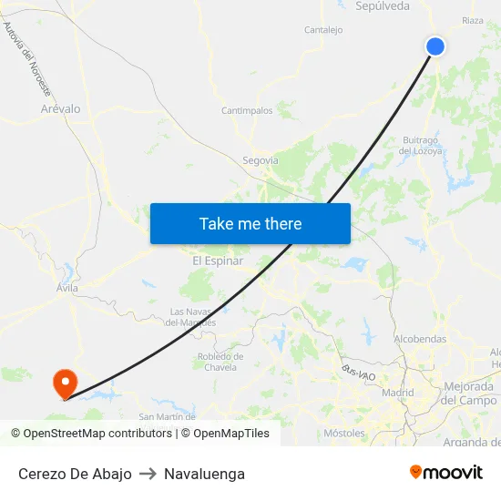 Cerezo De Abajo to Navaluenga map