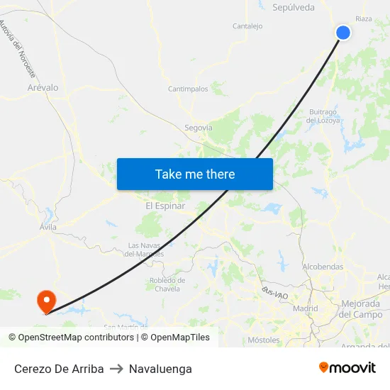 Cerezo De Arriba to Navaluenga map