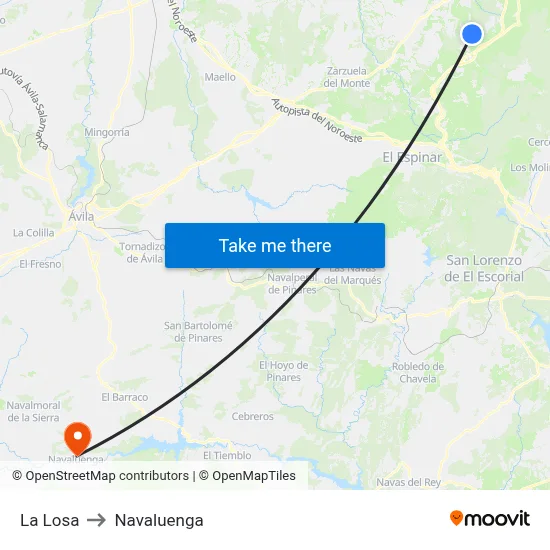 La Losa to Navaluenga map