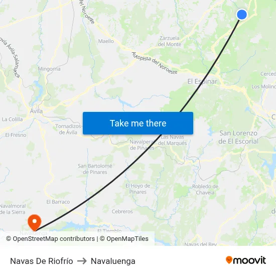 Navas De Riofrío to Navaluenga map