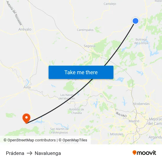 Prádena to Navaluenga map