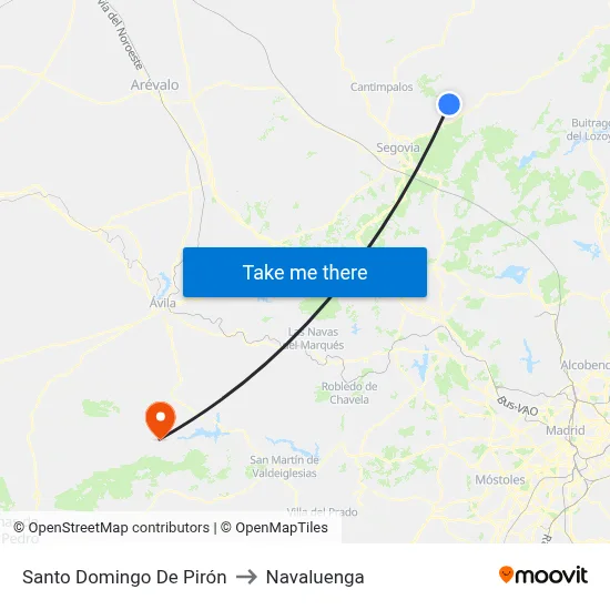 Santo Domingo De Pirón to Navaluenga map