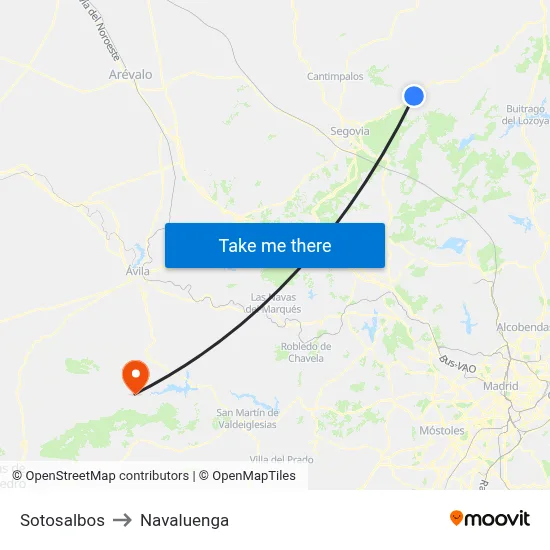 Sotosalbos to Navaluenga map