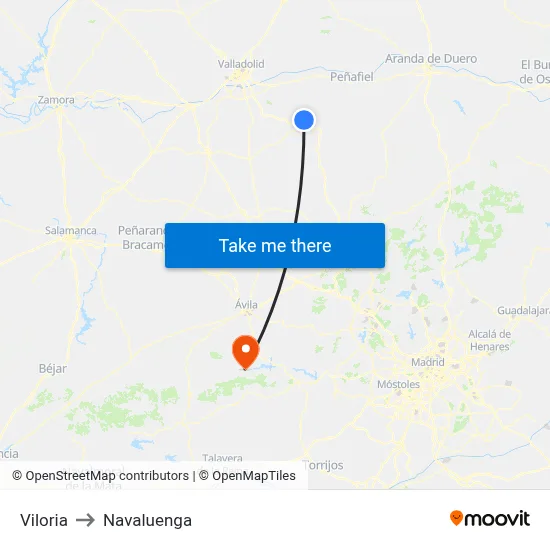 Viloria to Navaluenga map