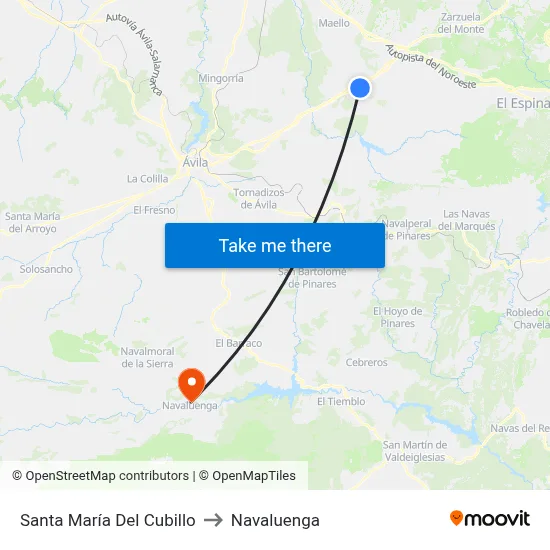 Santa María Del Cubillo to Navaluenga map