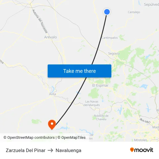 Zarzuela Del Pinar to Navaluenga map
