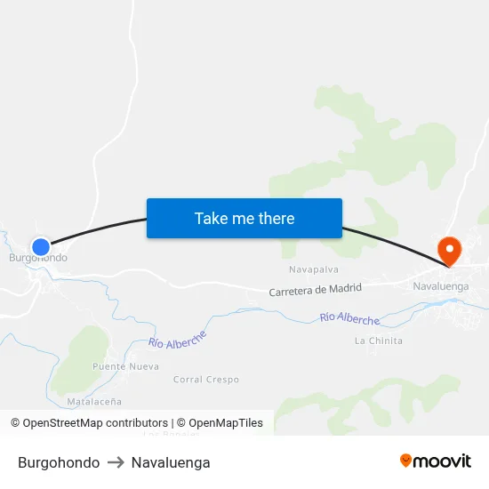 Burgohondo to Navaluenga map