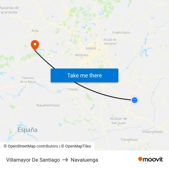 Villamayor De Santiago to Navaluenga map