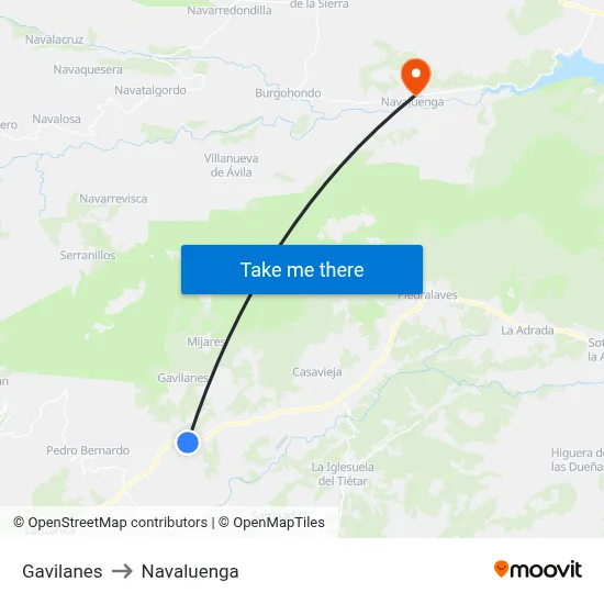 Gavilanes to Navaluenga map