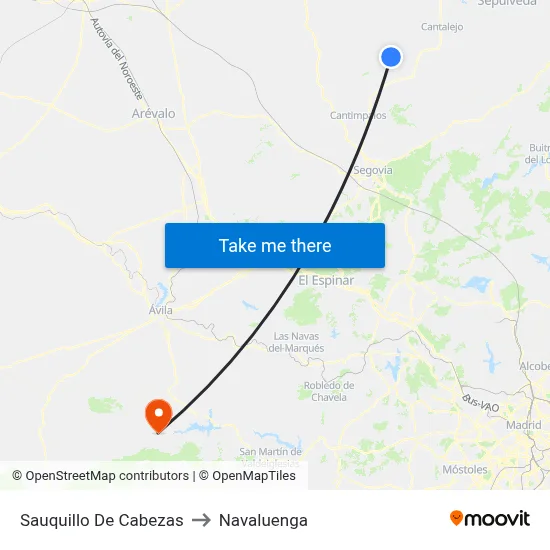 Sauquillo De Cabezas to Navaluenga map