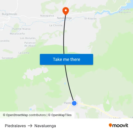 Piedralaves to Navaluenga map
