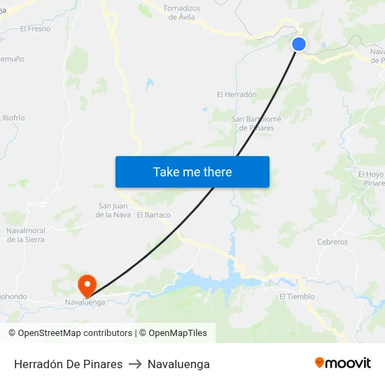 Herradón De Pinares to Navaluenga map