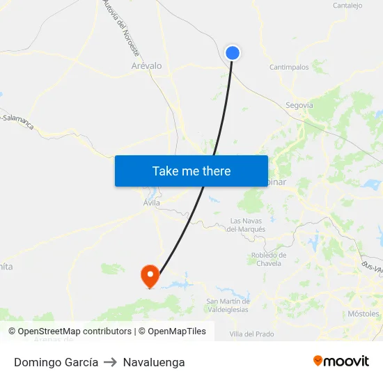 Domingo García to Navaluenga map
