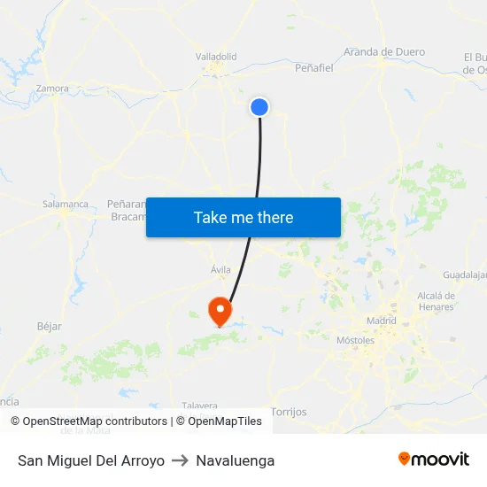 San Miguel Del Arroyo to Navaluenga map