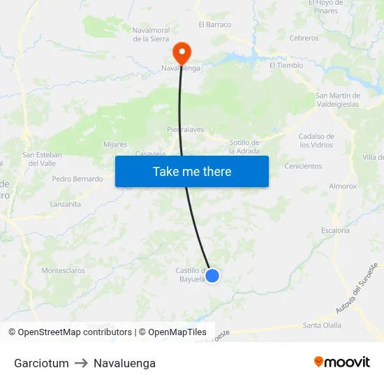 Garciotum to Navaluenga map