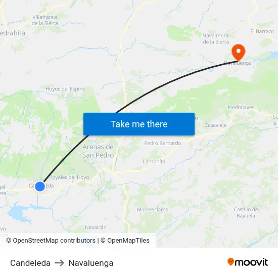 Candeleda to Navaluenga map
