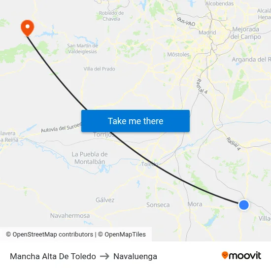 Mancha Alta De Toledo to Navaluenga map