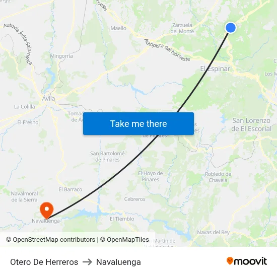 Otero De Herreros to Navaluenga map