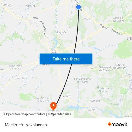 Maello to Navaluenga map
