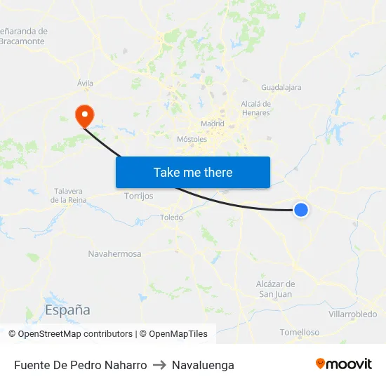 Fuente De Pedro Naharro to Navaluenga map