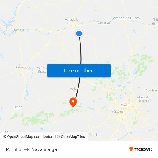 Portillo to Navaluenga map