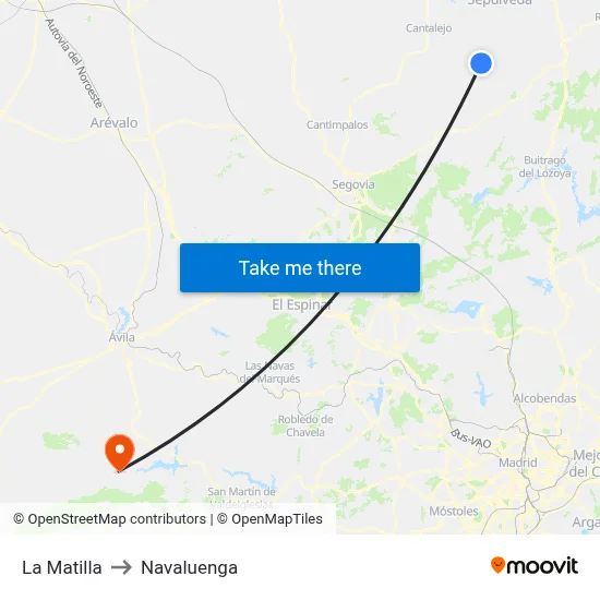 La Matilla to Navaluenga map