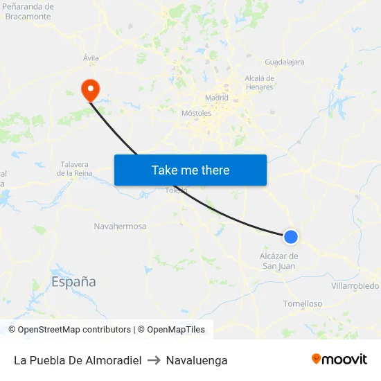 La Puebla De Almoradiel to Navaluenga map