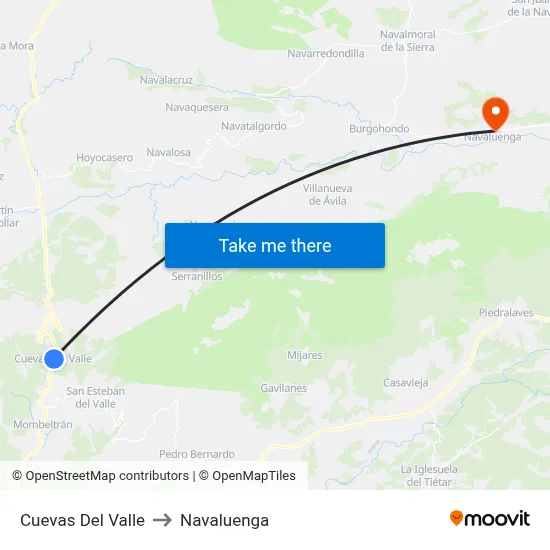 Cuevas Del Valle to Navaluenga map