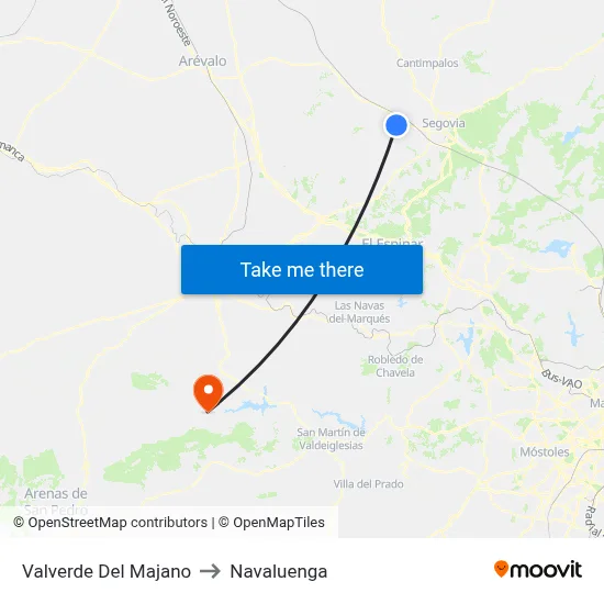Valverde Del Majano to Navaluenga map