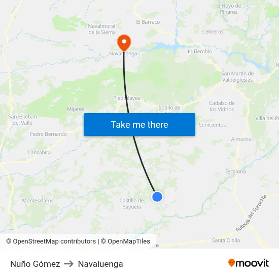 Nuño Gómez to Navaluenga map