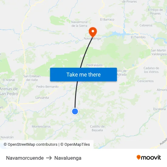 Navamorcuende to Navaluenga map