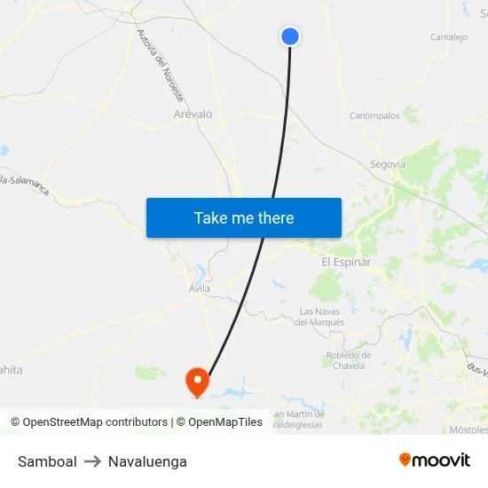 Samboal to Navaluenga map