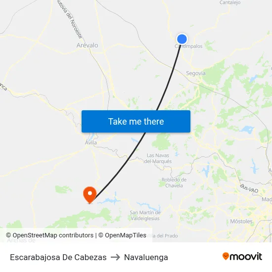 Escarabajosa De Cabezas to Navaluenga map
