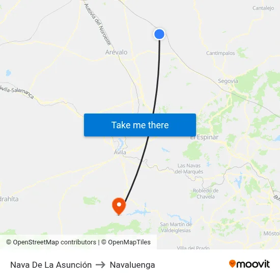 Nava De La Asunción to Navaluenga map