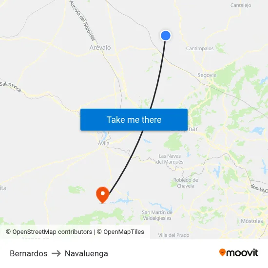 Bernardos to Navaluenga map