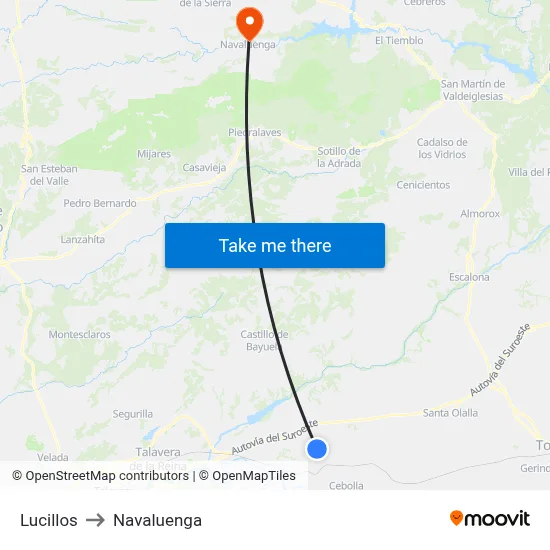 Lucillos to Navaluenga map