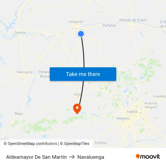 Aldeamayor De San Martín to Navaluenga map
