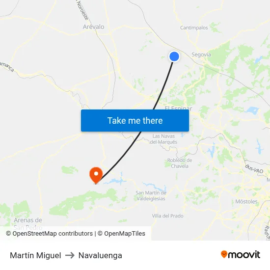 Martín Miguel to Navaluenga map