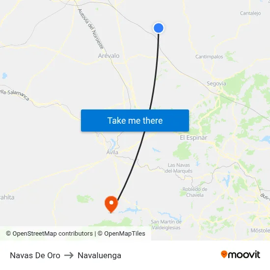 Navas De Oro to Navaluenga map