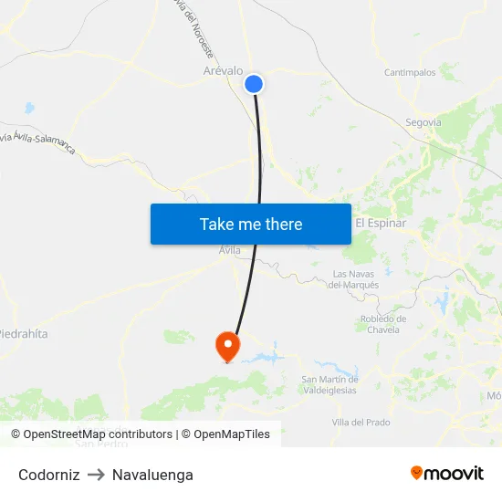 Codorniz to Navaluenga map